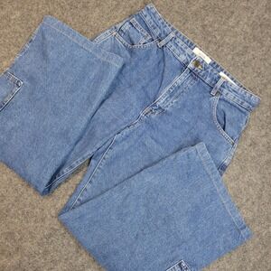 Cotton On Cargo Jeans Womens 6 Blue‎ Y2k Streetwear Wide Leg Streetwear Hip Hop
